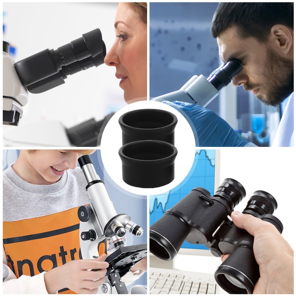 2 Pcs Microscope Eyepiece Cover Rubber Protector Binoculars Parts