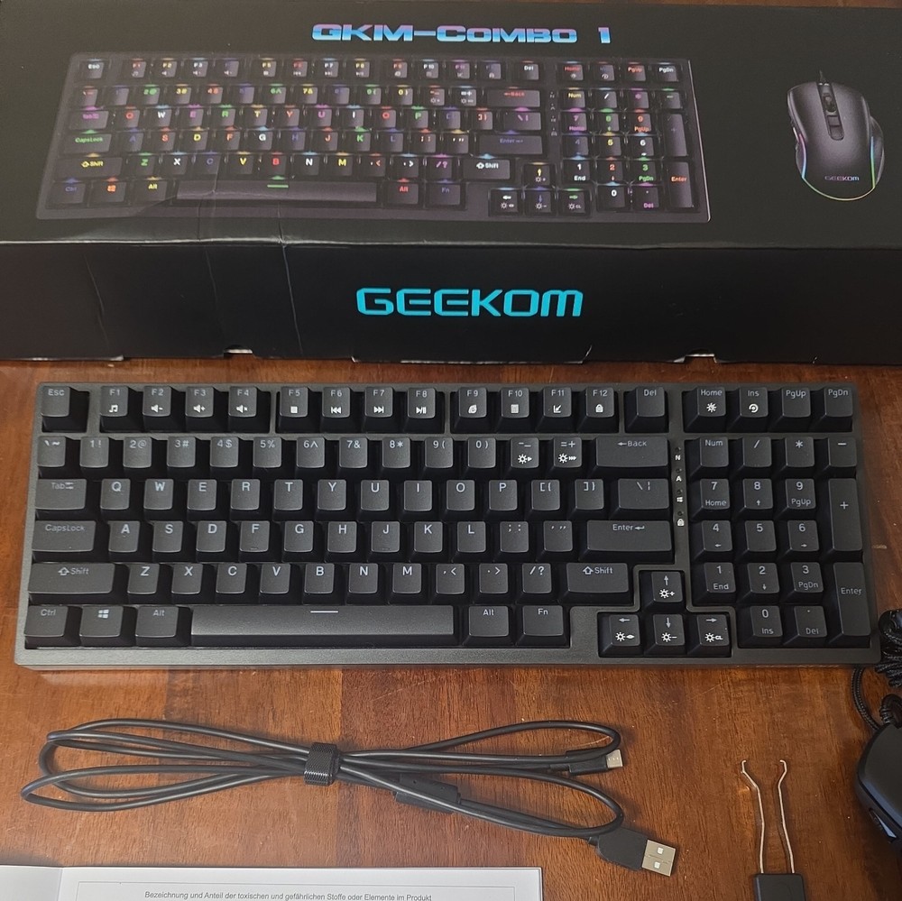 Gaming Keyboard And Mouse LED Light Backlit Mechanical Feel For Computer Desktop