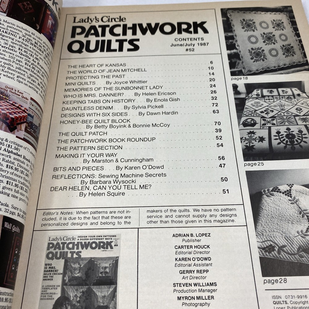 2 Lady's Circle Patchwork Quilts Magazines 1987 Vtg Quilt Patterns
