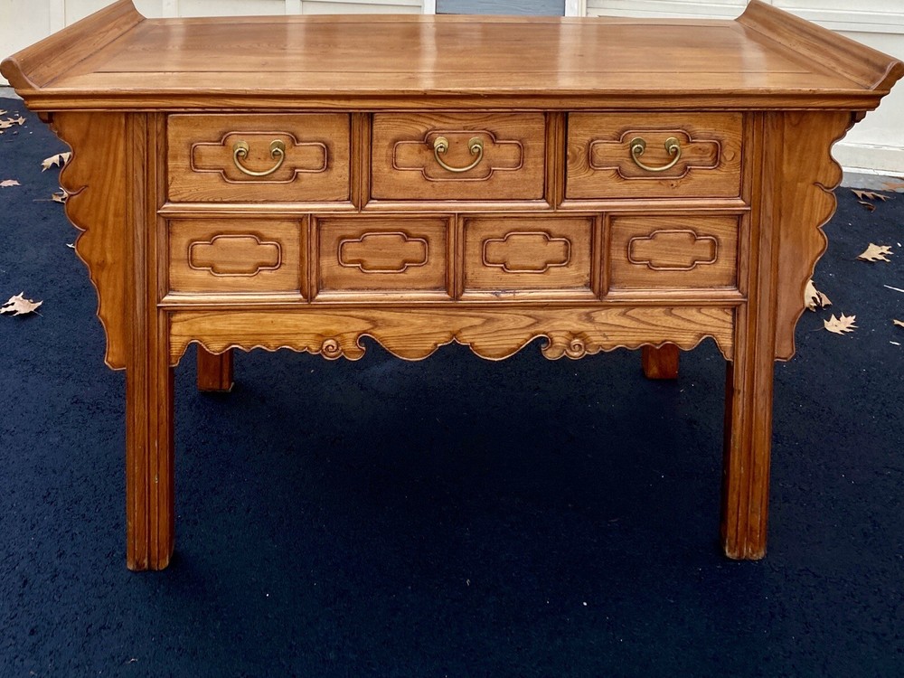 Superb Antique Winged Chinese Large Asian Server, Buffet Sideboard