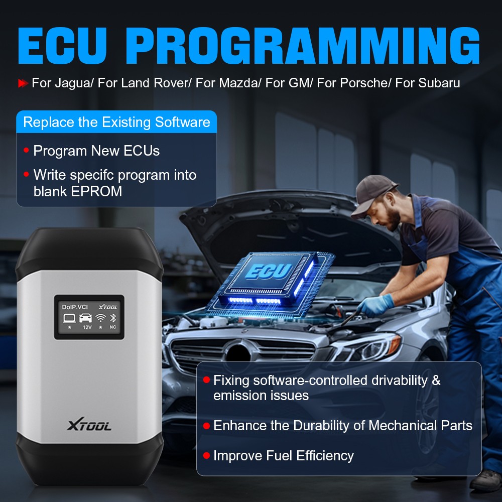XTOOL XVCI MAX J2534 Programming OBD2 Scanner Auto Diagnostic ECU Coding Tool