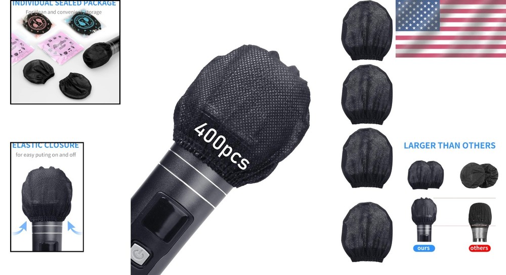 400 Pcs Disposable Microphone Covers - Individually Wrapped