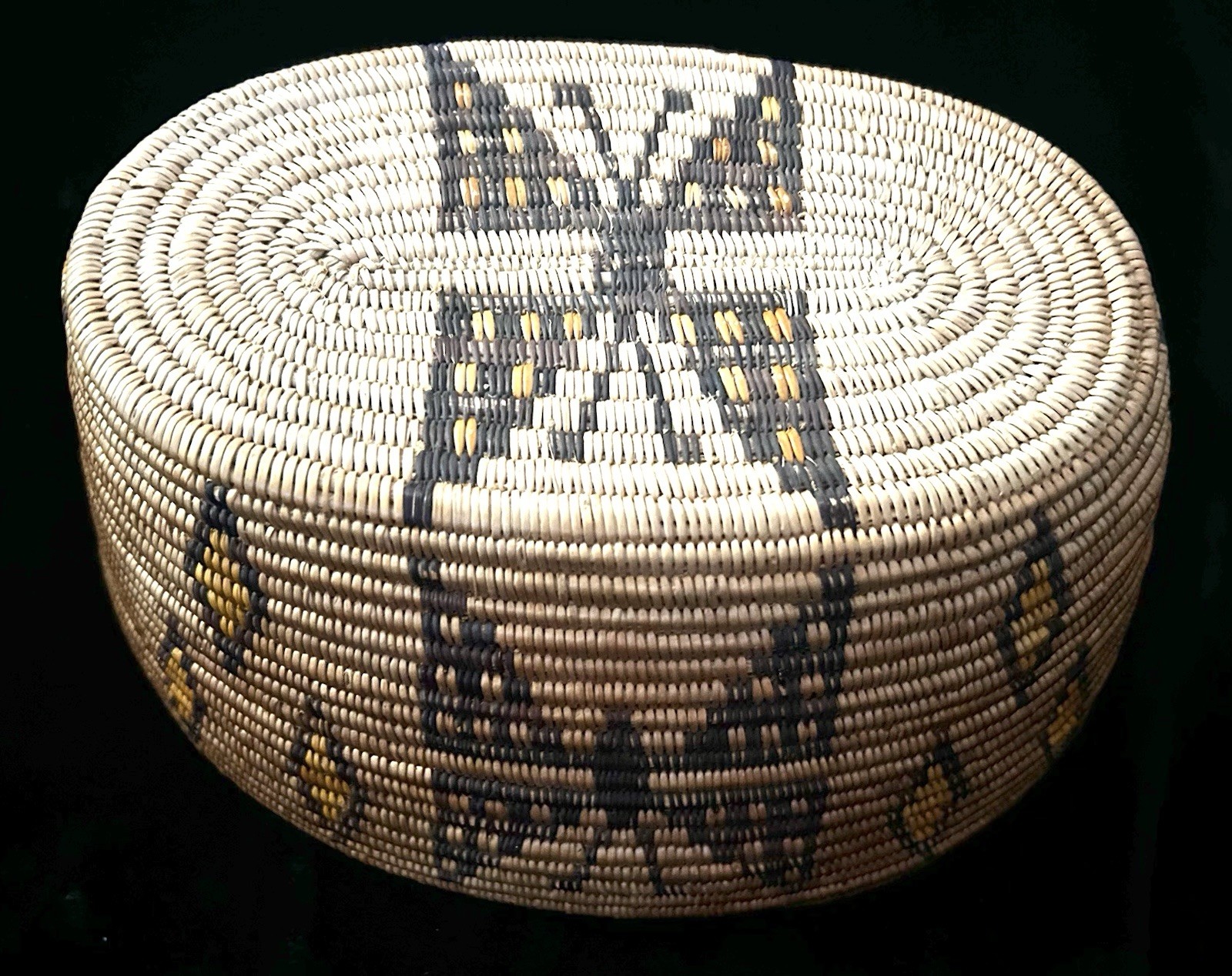 Rare Panamint California Native Basket Butterfly Diamond Zig Zag Polychrome