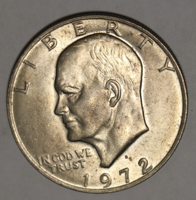 1972 D Eisenhower Dollar $1 Coin Clad, Type 2!