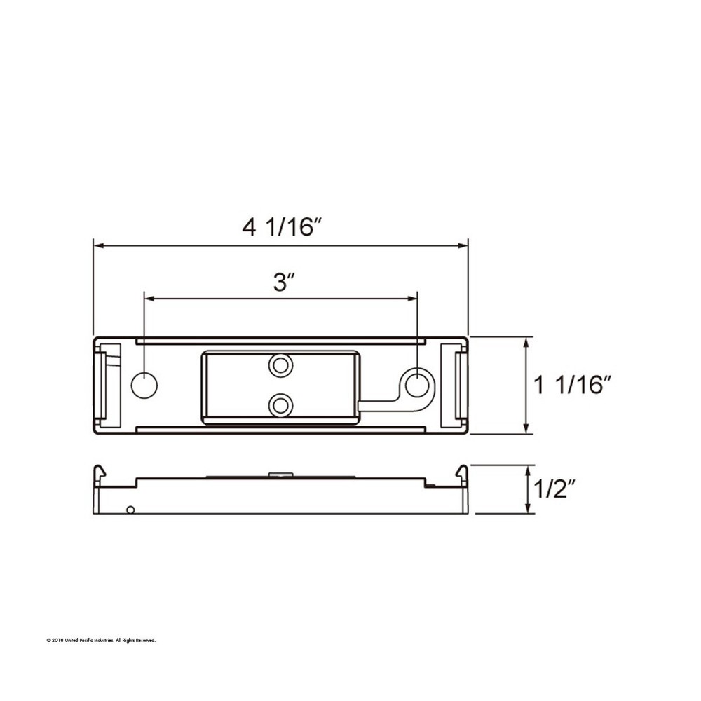 United Pacific 30919 Chrome Mounting Bracket For Rectangular Fender Mount Light