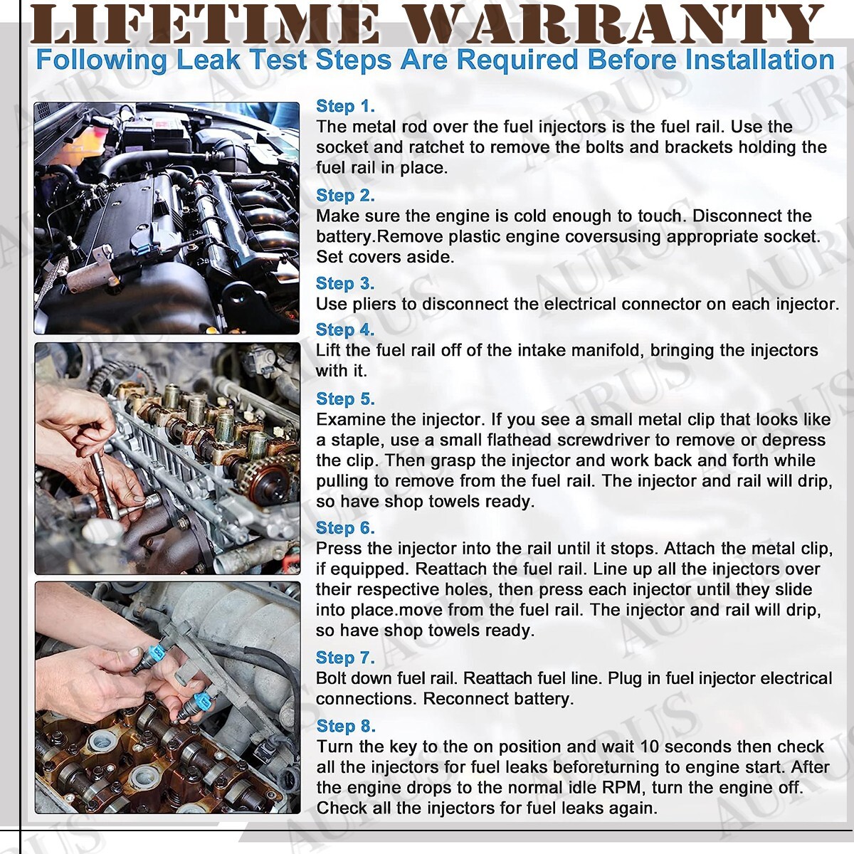 8 OEM AURUS NEW Fuel Injectors for 1998-2002 Chevrolet Camaro 5.7L V8 0280155931