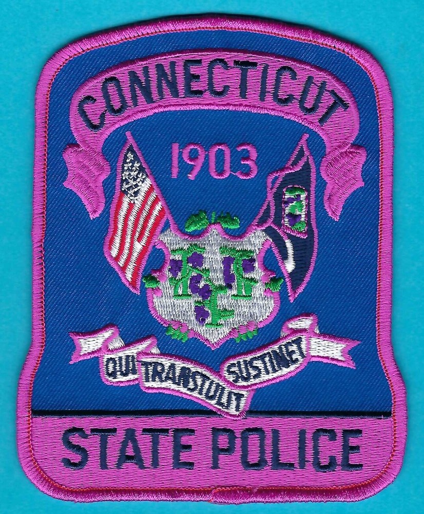 CONNECTICUT STATE POLICE SHOULDER PATCH PINK
