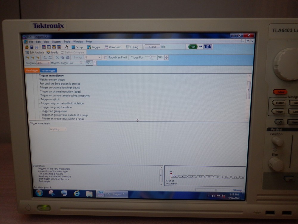 TEKTRONIX TLA6403 102 CHANNEL LOGIC ANALYZER