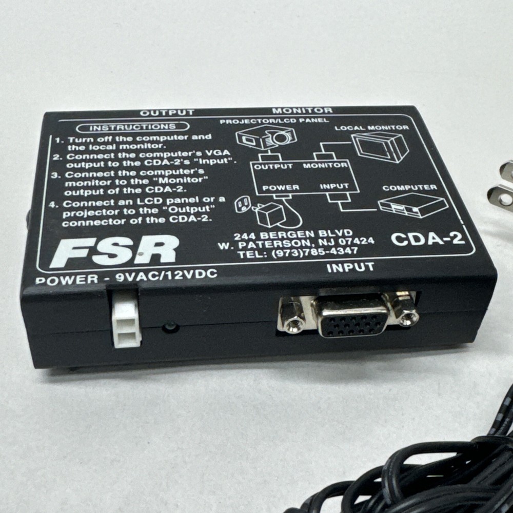 FSR CDA-2 Computer Video Distribution Amplifier With Power Supply