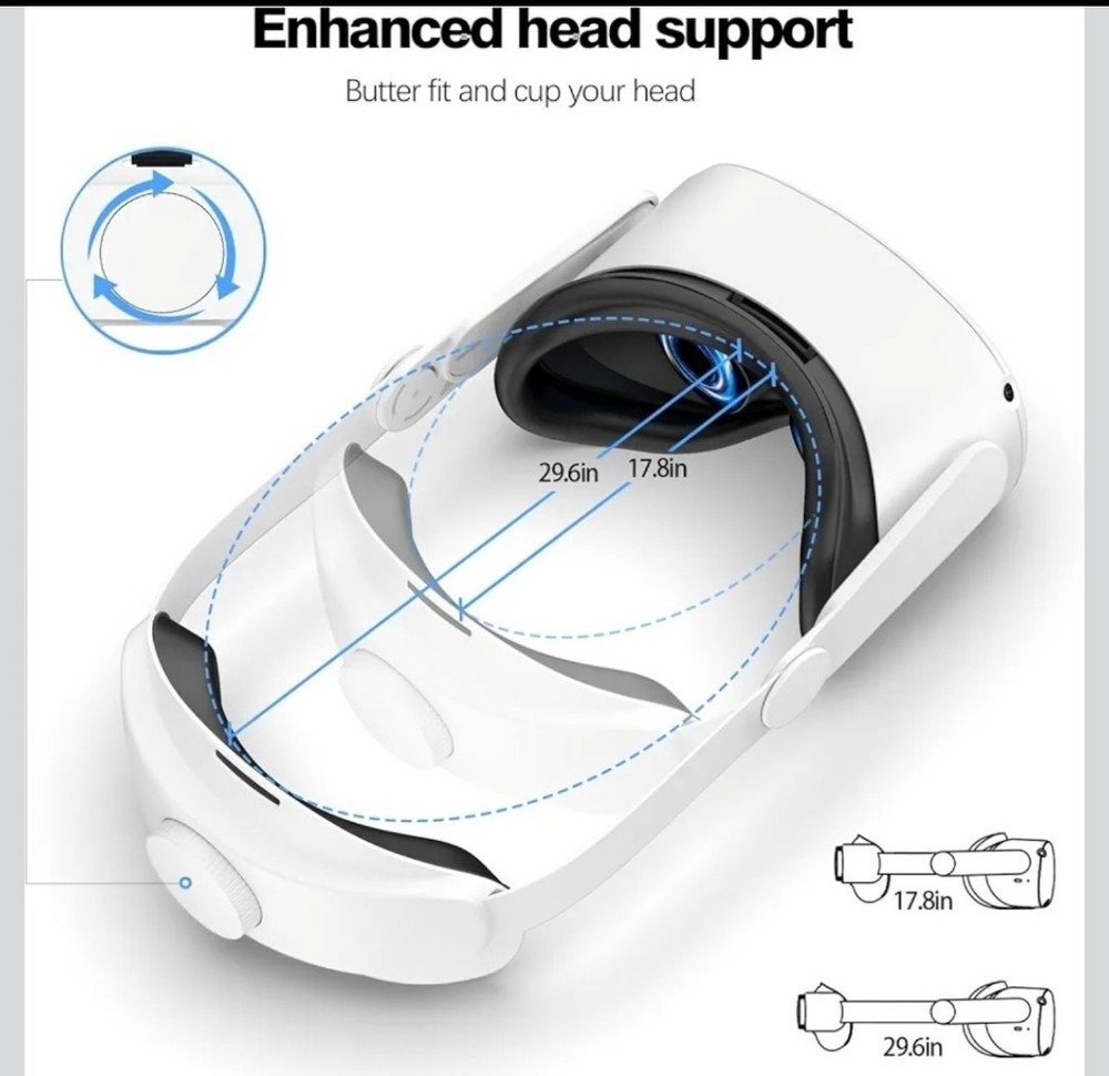 VZNEK Head Strap for Meta Quest 2 Accessories, Elite Strap Replacement, White