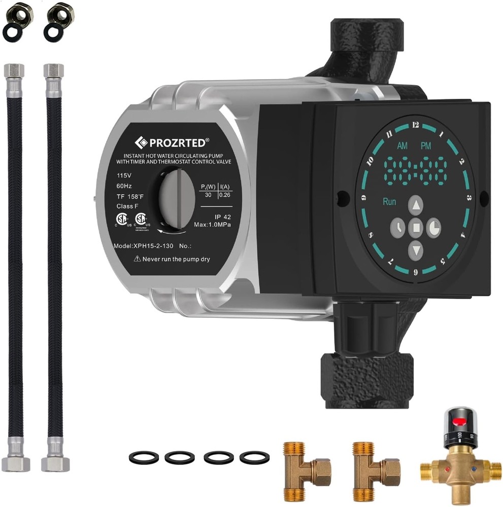 Instant Hot Water Circulating Pump with Built-in Digital Timer and Adjustable
