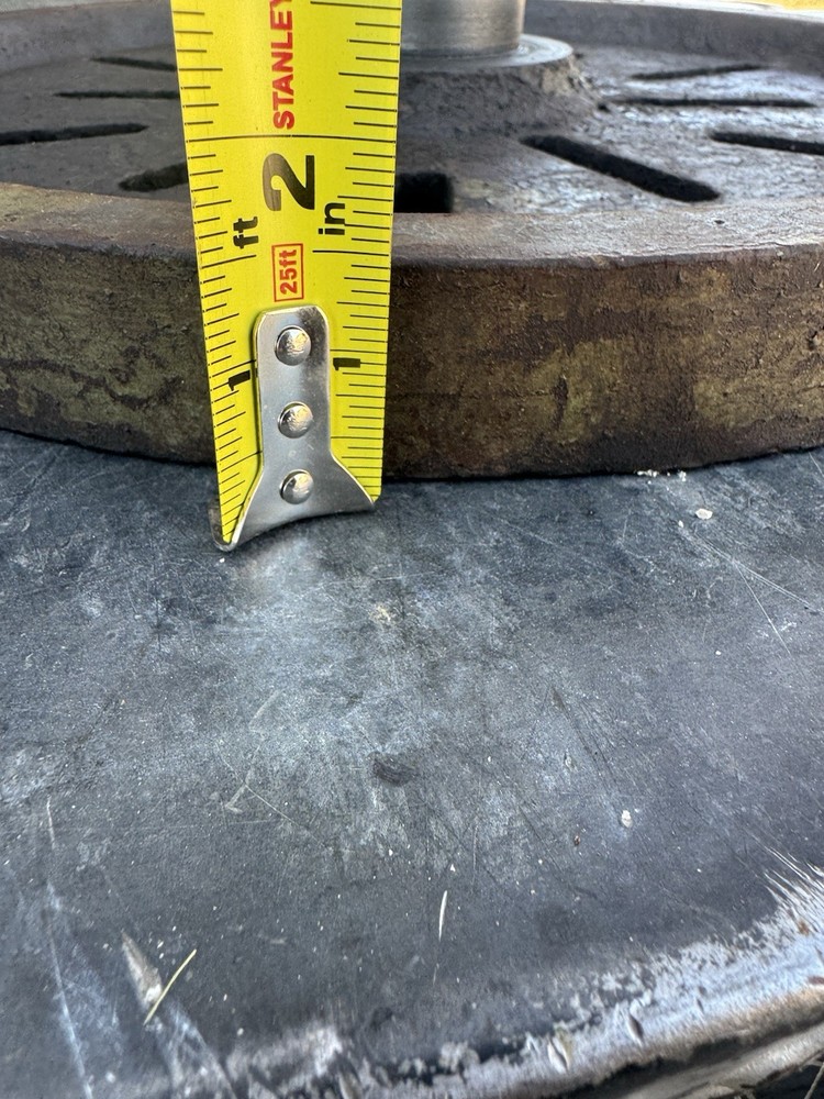 Large Antique Round Drill Press Work Table
