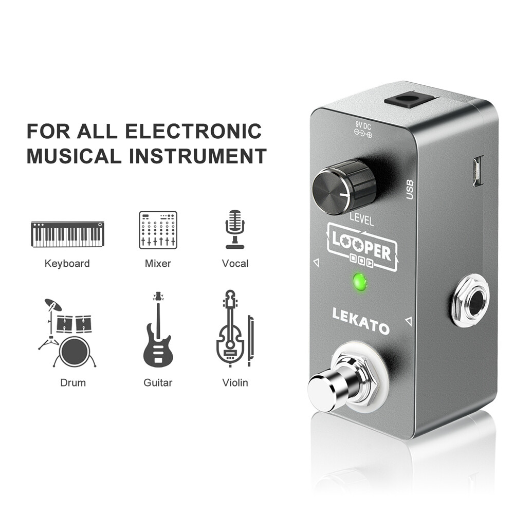LEKATO Electic Guitar Looper Effect Pedal Unlimited Overdubs 5 Mins Loop Record