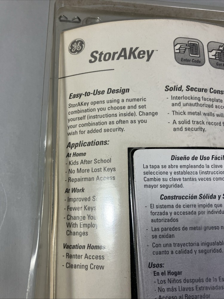 GE StorAKEY Spare Key Storage Black/Titanium Push Button
