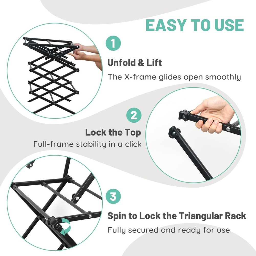 4 Tier Clothes Drying Rack Foldable | Foldable Clothing Drying Rack | Laundry...