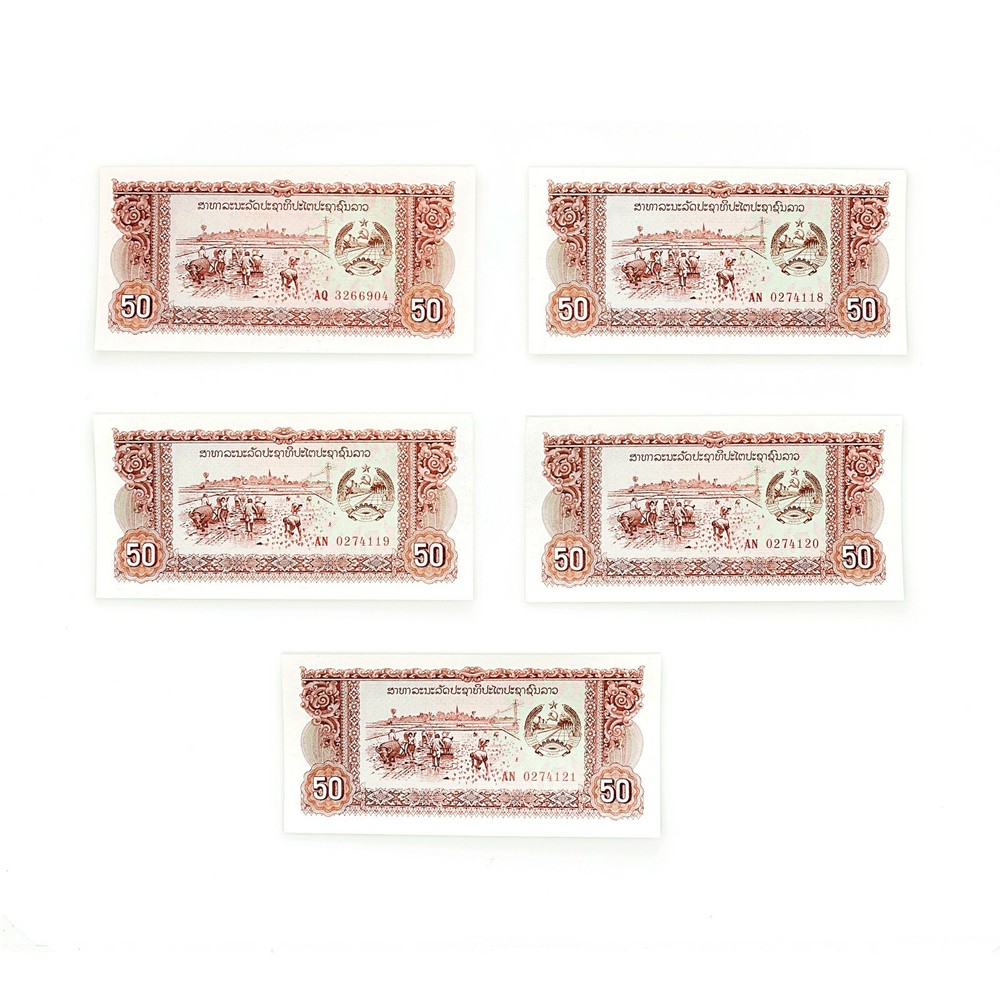 5 Laos P-29 50 Kip Au-Unc.