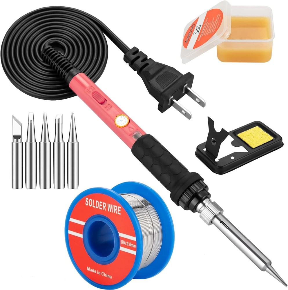 Soldering Iron Kit, 60W with 5pc Interchangeable 10 in 1 New