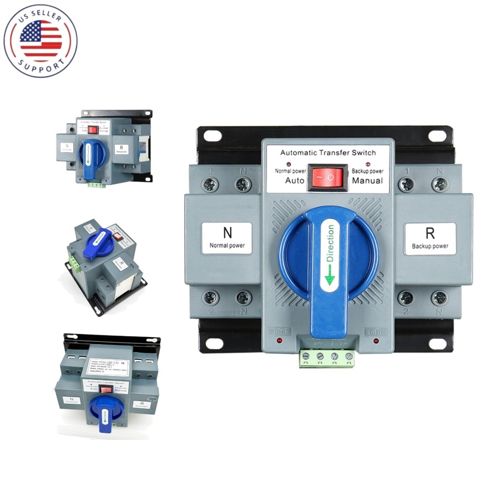 AC220V 63A 2P Automatic Transfer Switch Solar ATS Generator Dual Power Change...