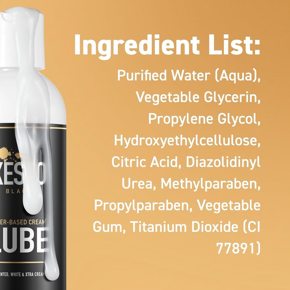 Thick White Water-Based Lubricant 4 fl oz: Hypoallergenic & Discreet Packaging