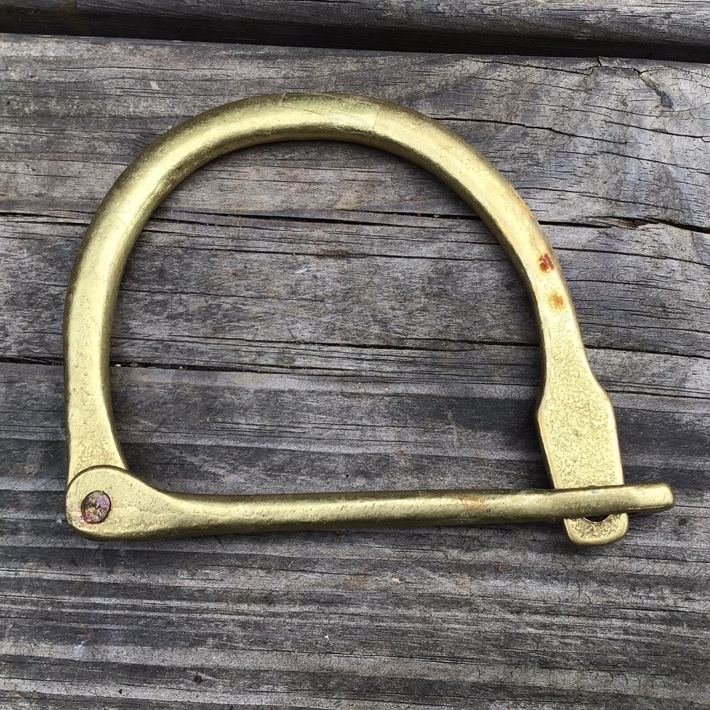 Old Vintage Antique Brass Army Kit Bag D Bar Lock
