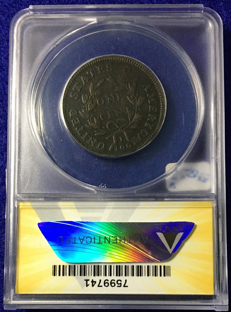 1796 Draped Bust Large Cent 1 cent LIHERTY Error (S-104) F-12.