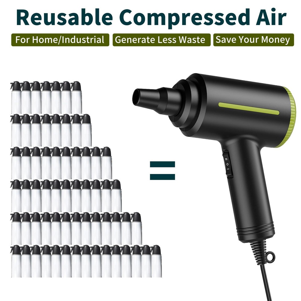 Compressed Blower, Handheld 500W 40000RPM Powerful Cored Duster for Computer ...