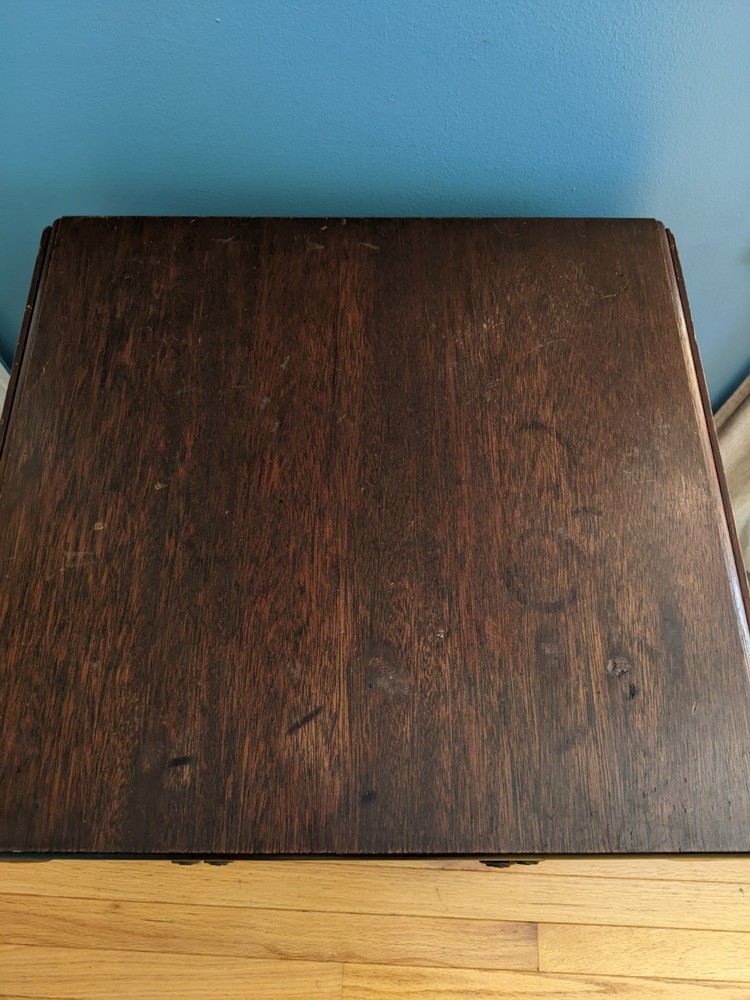 RARE Antique Solid Mahogany Imperial Grand Rapids Folding Side Table Drop Leaf