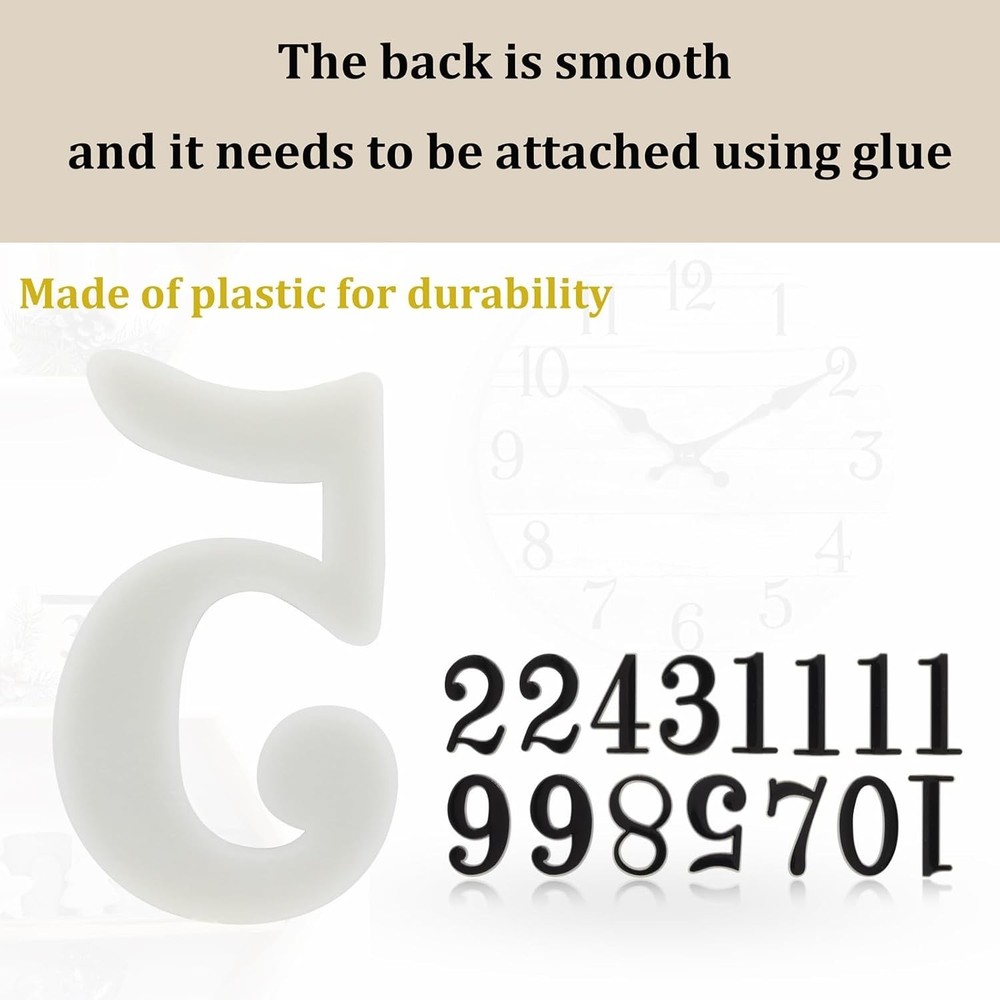 75 PCS Clock Numerals Kit 2 Inch DIY Digital Clock Numbers Arabic Clock Numbe...