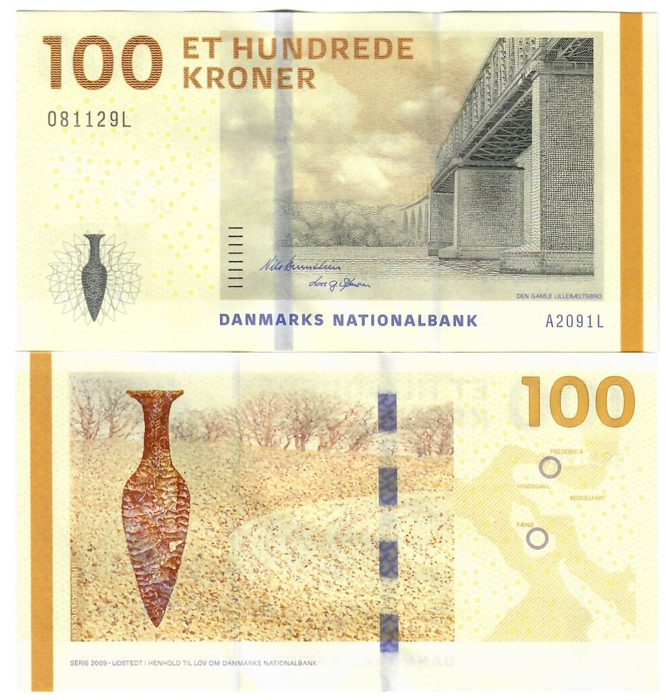 Denmark 100 Kroner 2009 UNC "Bernstein/Sorensen"