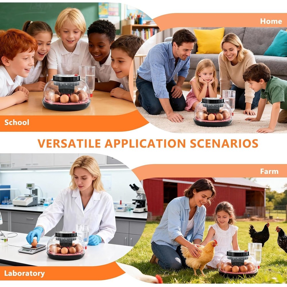 Incubators for Hatching Eggs - 12 Egg Capacity, Egg Incubator with Automatic ...