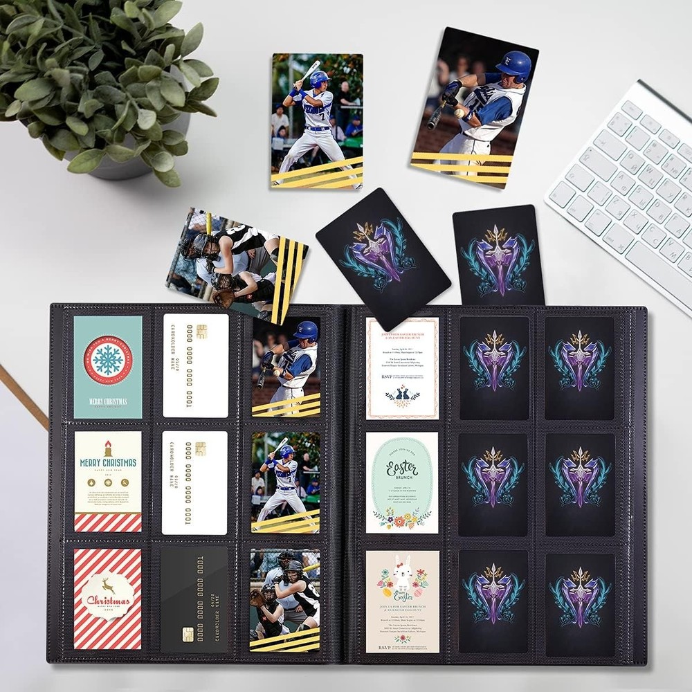 360-Pocket Card Binder - Modern Side-Loading Holder for Safe Card Storage