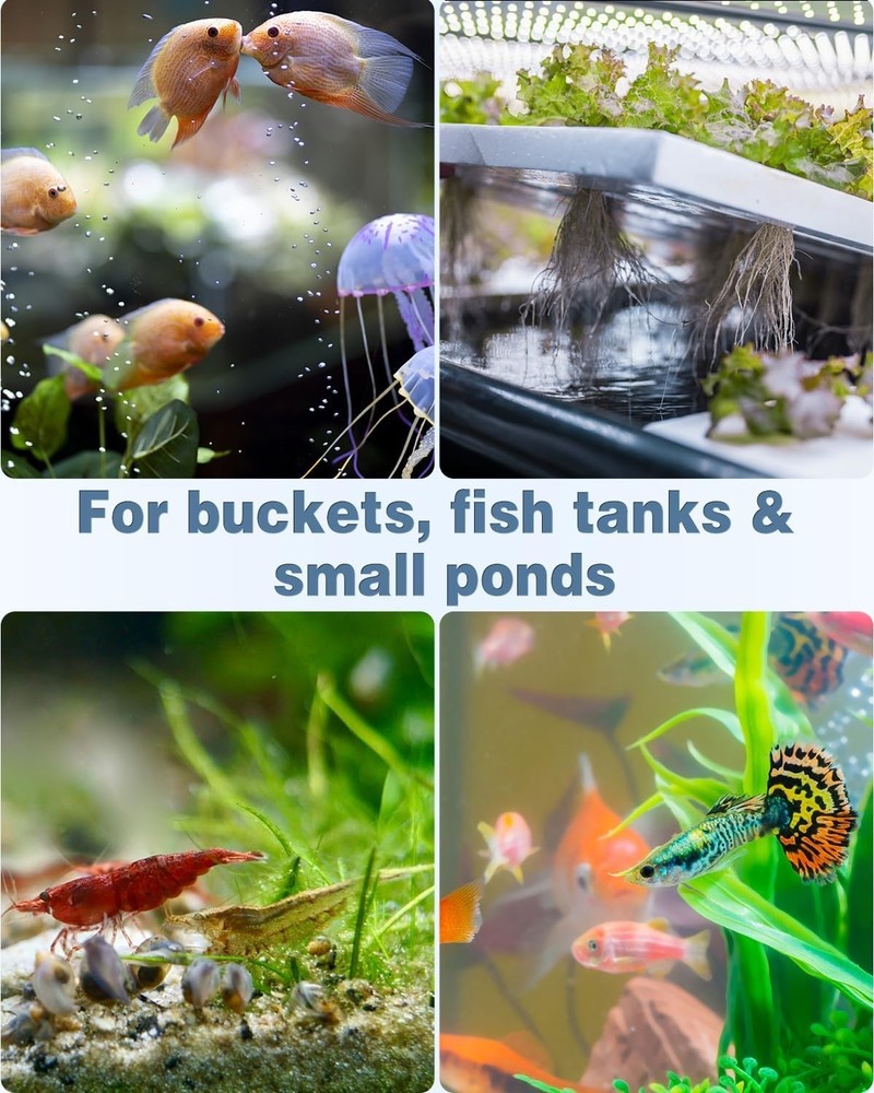 Space-Saving 2-Inch Airstone Diffusers - Ideal for Small Fish Tanks & Gardens