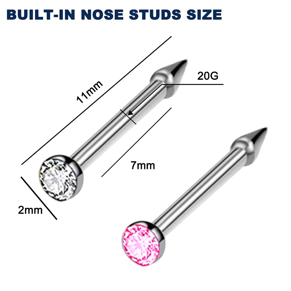 4-Pack Disposable Self Piercing Kit with Built-in Nose Studs & Piercing Gun