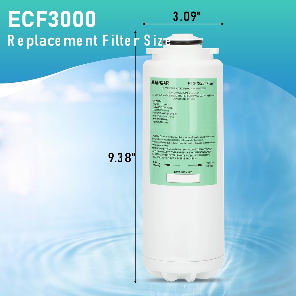 ECF3000 Filters Compatible with Elkay ezH2O WaterSentry Plus Replacement High...