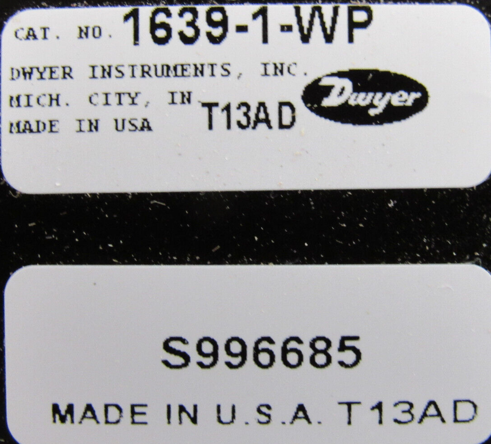 NEW DWYER 1639-1-WP PRESSURE SWITCH 16391WP
