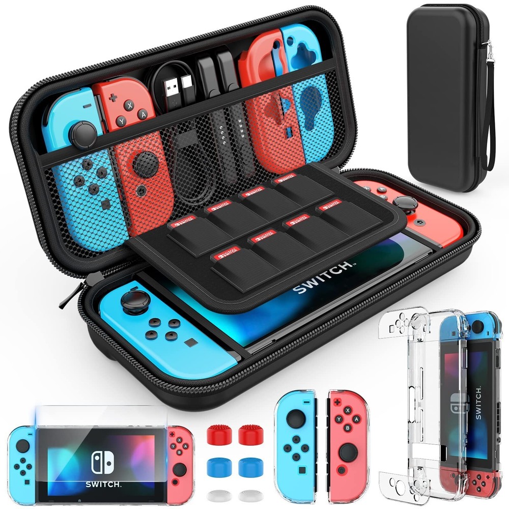 Case For Nintendo Switch Carry Case Pouch with Case HD Switch Screen Protector,b