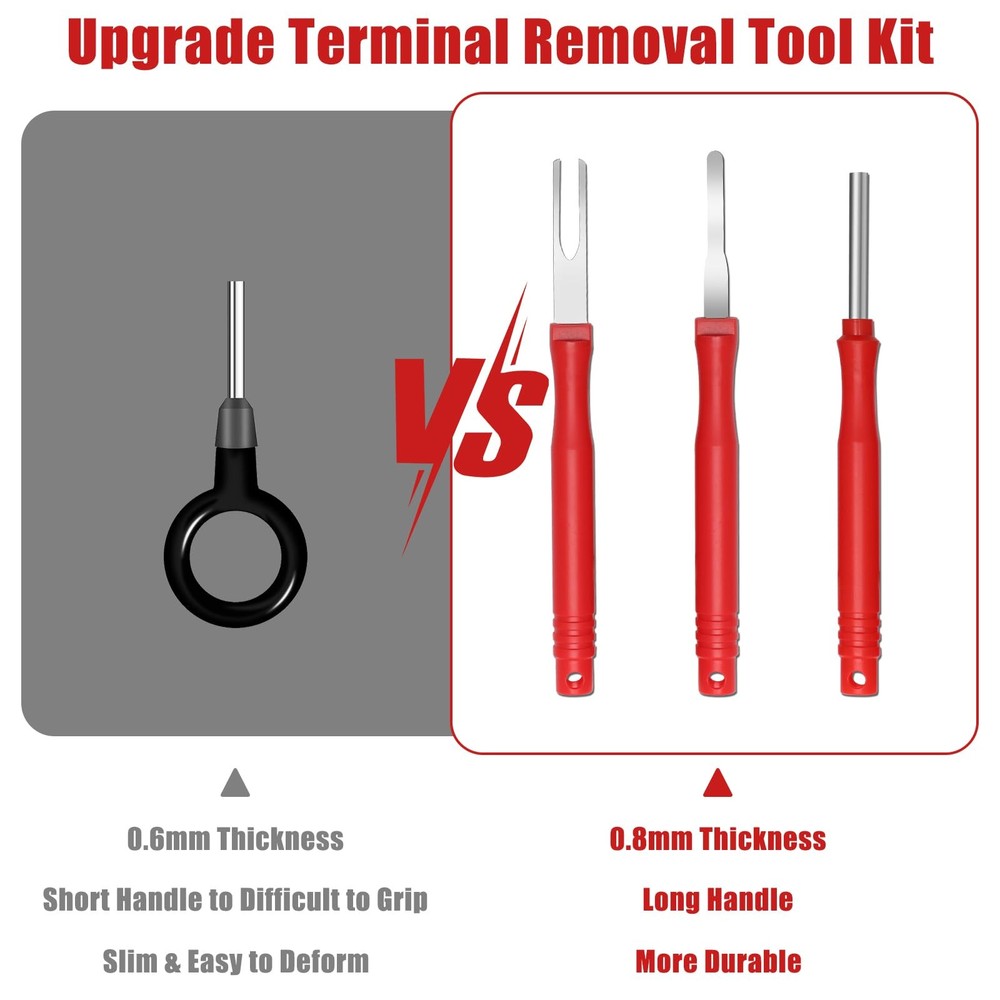 Anglekai 30+4P Terminal Pin Removal Tool Kit, Electrical Connector Red