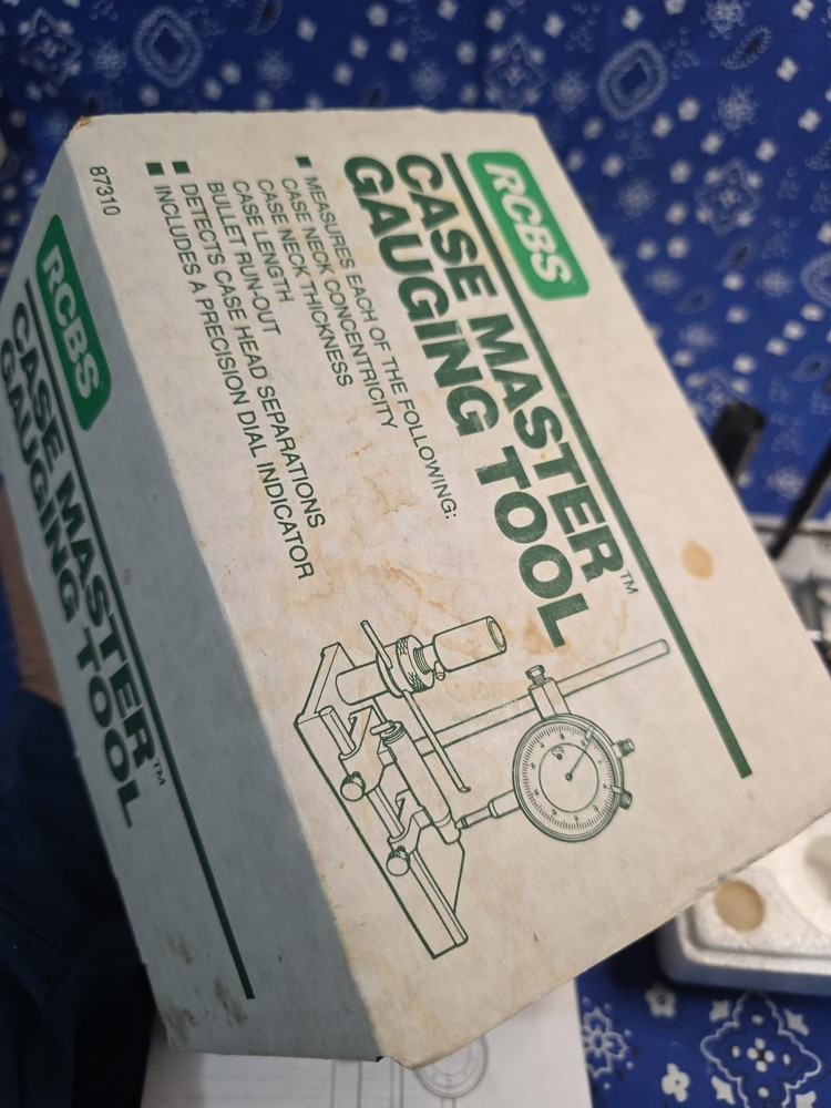 RCBS CASE MASTER GAUGING TOOL CASE NECK CONCENTRICITY THICKNESS LENGTH GAGE