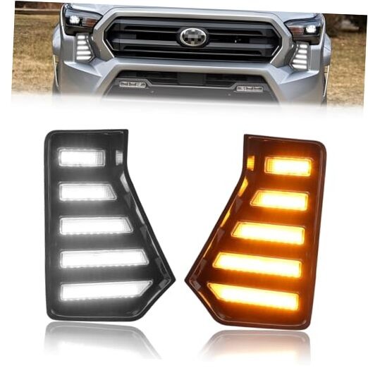 Sequential Front LED Fog Lights Assemblies for 2024 2025 Horizontal Clause DRL
