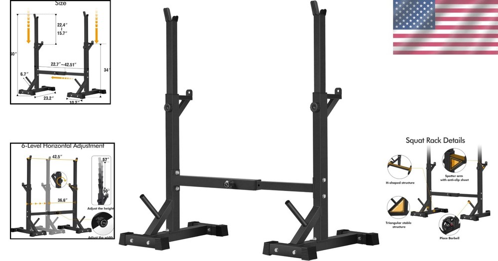 Multi-Functional Barbell Rack with Safety Locking