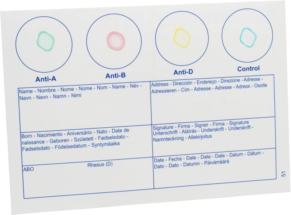 Fast & Accurate Blood Type Complete Kit - Learn A, B, O, AB & RH- Instantly