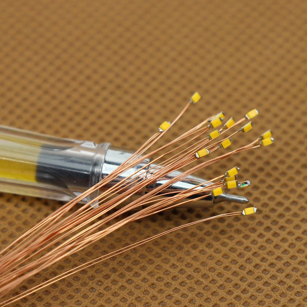 50X Wired Micro LED Pre-Soldered 0402,0603, 0805,1206 Copper Wire Lights SMD US
