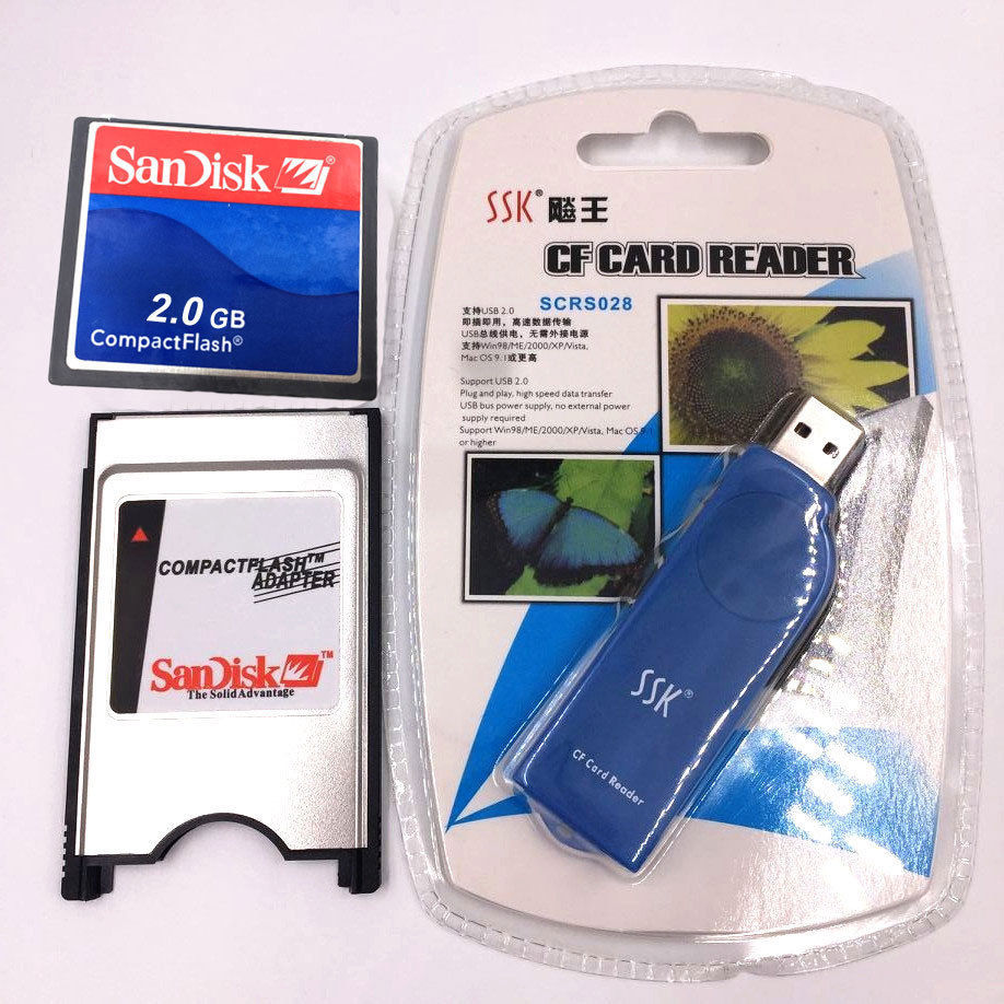 2Kit CNC CF Compact Flash card+CF-PCMCIA Adapter+SSK USB2.0 reader FANUC