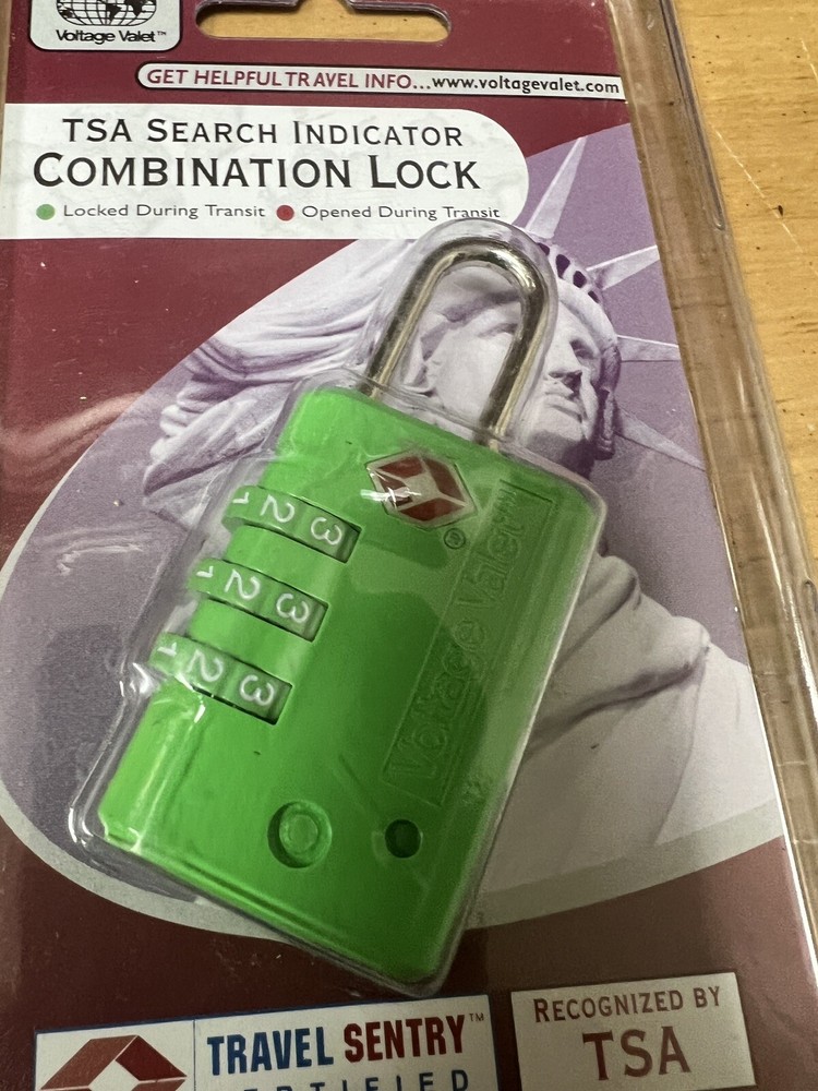 Voltage Valet TSA Search Indicator Combination Lock SEALED