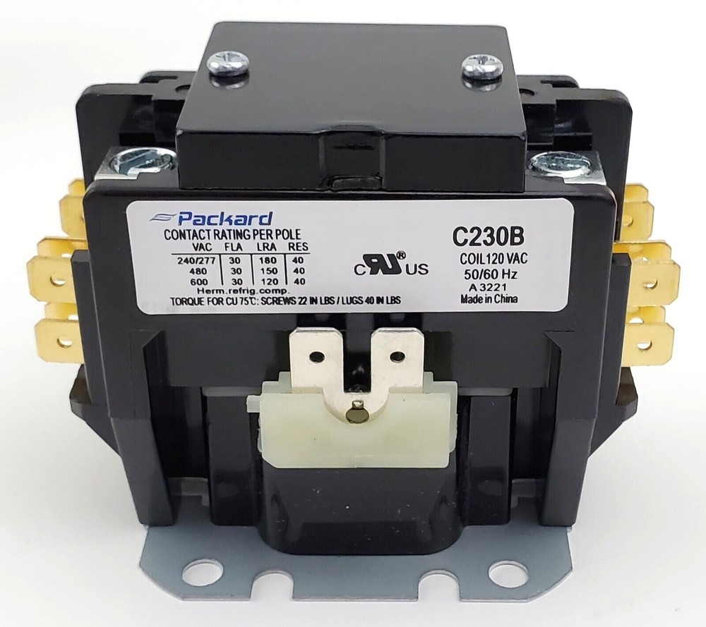Packard C230B Definite Purpose Contactor Two Pole 30 Amp 120 Volt Coil