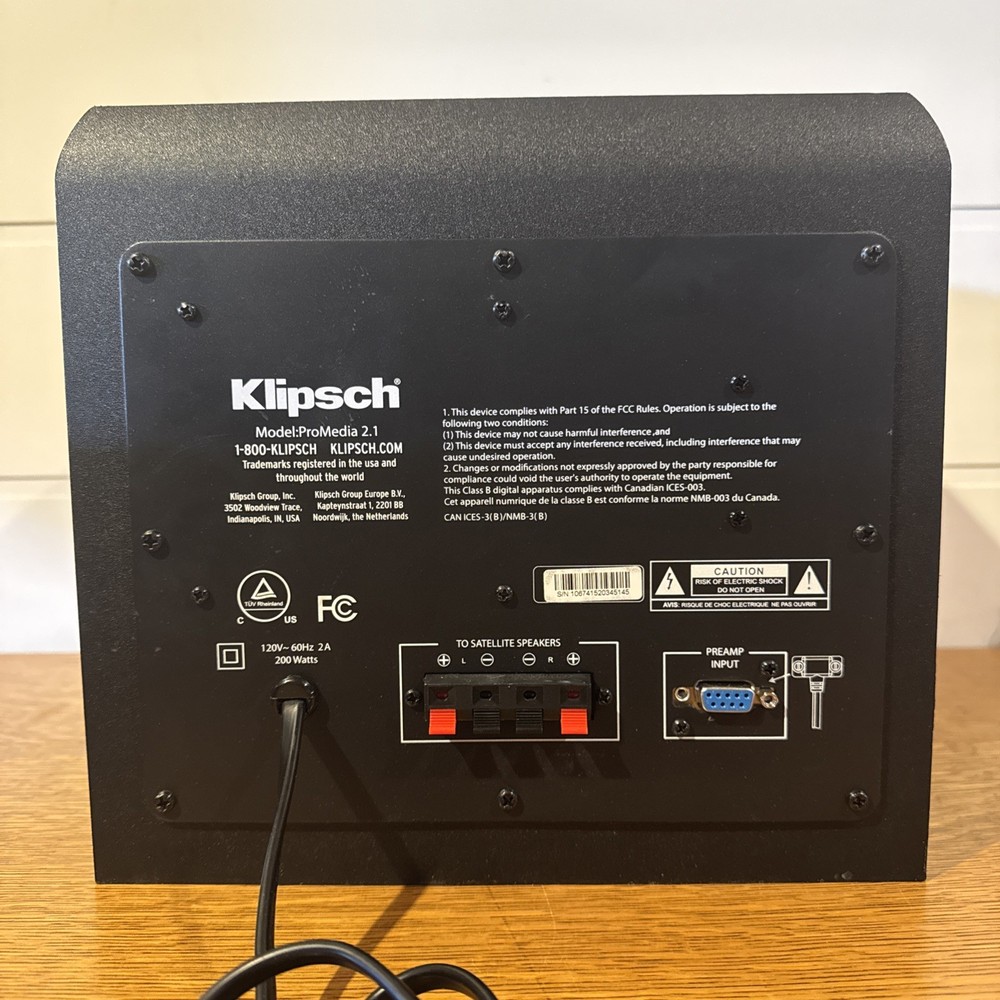 Klipsch ProMedia 2.1 THX Computer Speakers Subwoofer System Tested Works