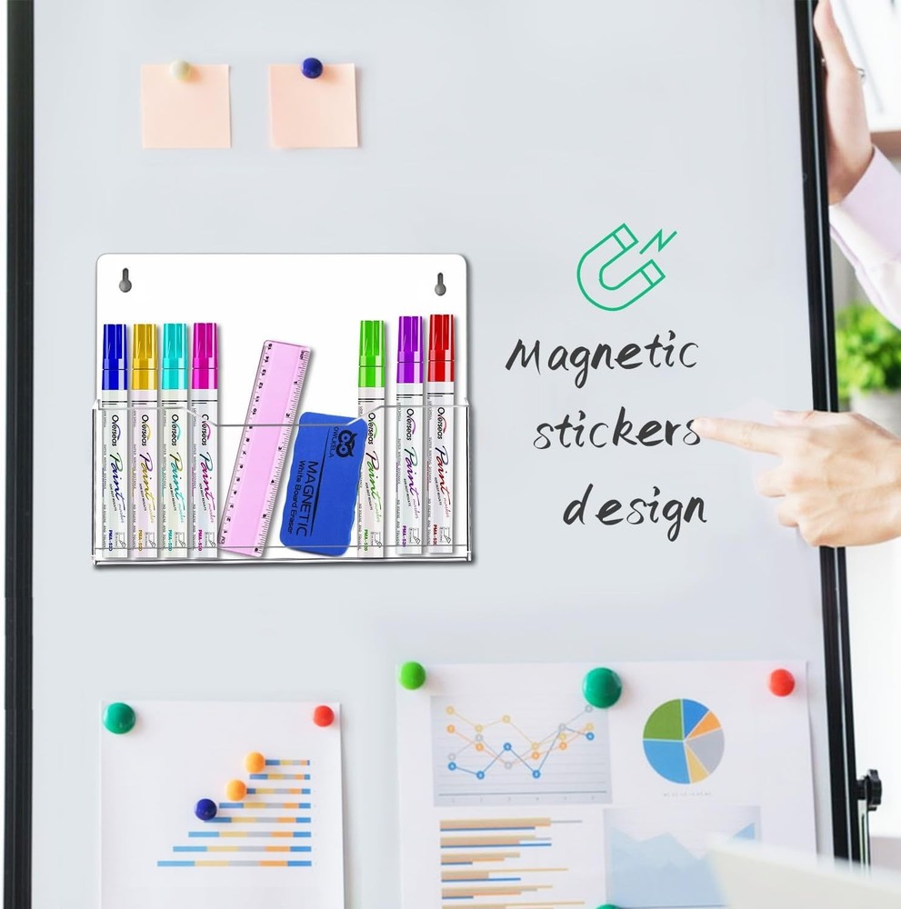 Folder Holder Letter Rack File Organizer 2Pack Magnetic Hanging Wall Mount