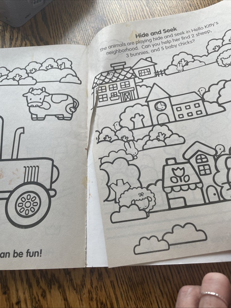 Hello Kitty Coloring and Activity Book & Vtg Notepad/Envelope - g4