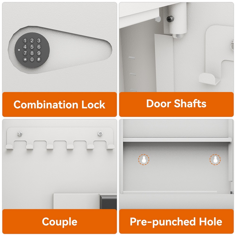 Digital Keypad Wall Hidden Safe Flat Box Fireproof Wall Mount/Embedded Firearms