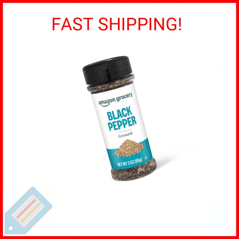 Amazon Grocery, Ground Black Pepper, 3 Oz